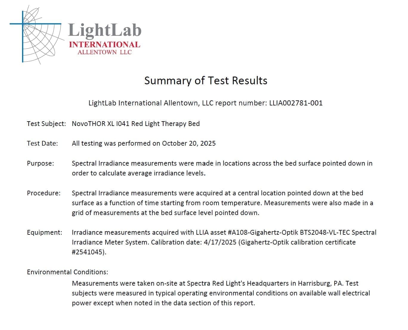 Novothor XL Light Lab Test Cover